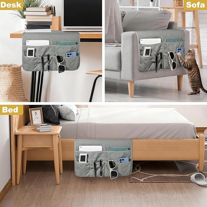 Remote Control Holder for Recliner,Non Slip Armchair Caddy,Sofa Armrest Storage Organizer for Recliner Couch With 7 Pockets for TV Remote,Cell Phone,Magazine