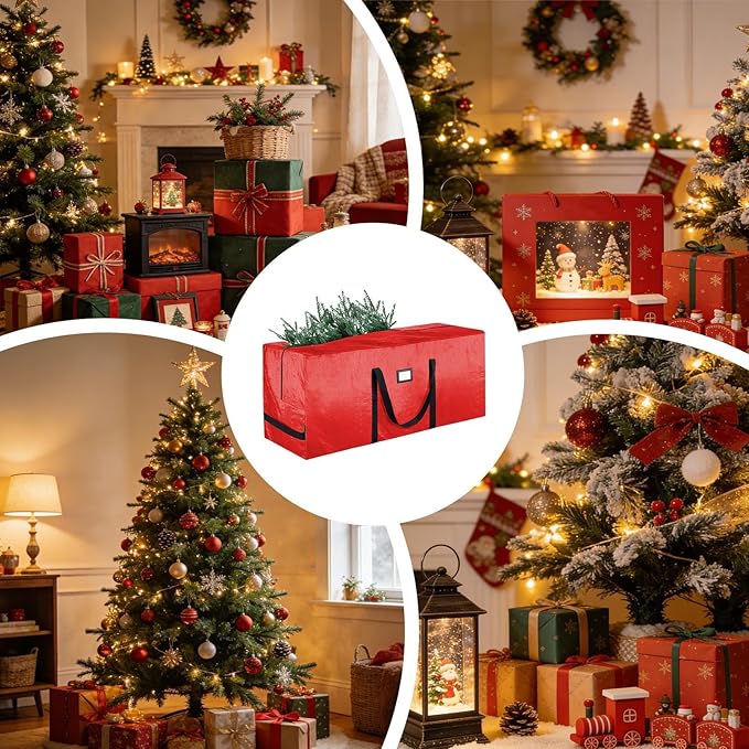 Heavy Duty Christmas Tree Storage Bag - Large Zippered Holder with Reinforced Handles for Home, Garage, Basement, Closet, College Dorm, Attic, Durable and Convenient Organizer