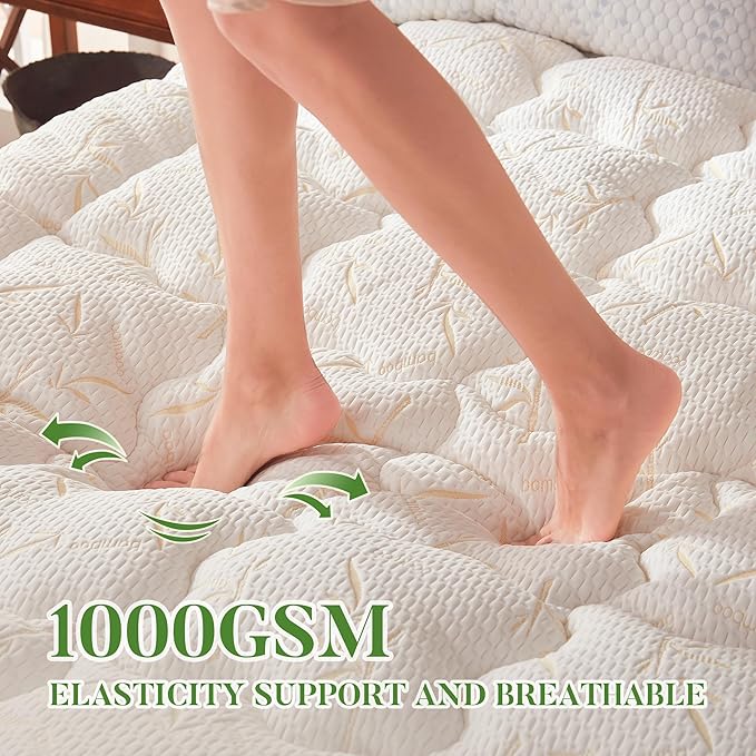 PRIMESOFT 100% Waterproof Twin XL Size Mattress Topper, Thick Pillow Top Mattress Pad，Up to 21 Inch Deep Pocket,Soft Breathable Mattress Pad for Back Pain,Protector Cover(Beige)