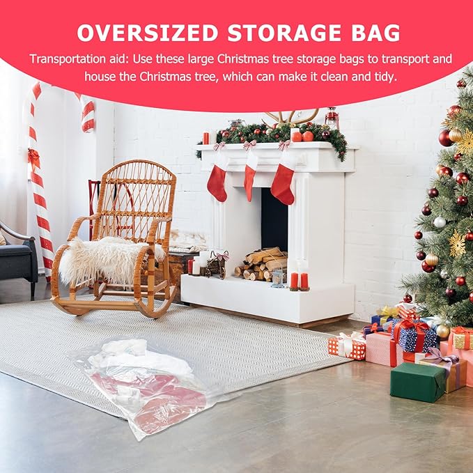 Milisten Oversized Pe Storage Bag 2pcs 120x220cm Large Dustproof Blanket Organizer for Holiday Décor Tree Cover and Closet Storage