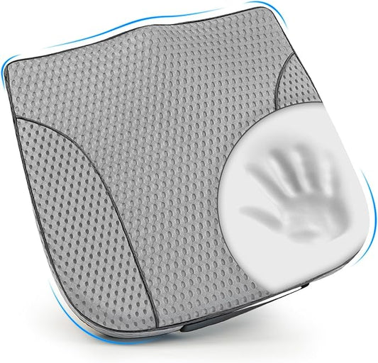 Lofty Aim Car Seat Cushion, Comfortable Memory Foam Seat Pillow for Driving, Sciatica-Back Pain Relief, Cushion for Car-Truck, Office, Wheelchair - Mesh Gray