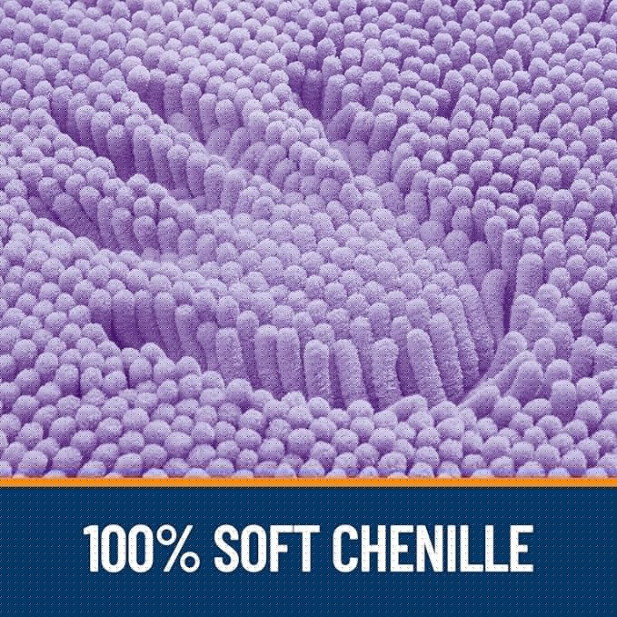 OLANLY Bathroom Runner Rugs 59x20, Soft Absorbent Chenille Bath Rugs, Rubber Backing Quick Dry, Machine Washable Long Bath Mats for Bathroom Floor, Tub and Shower, Home Decor Accessories, Lavender