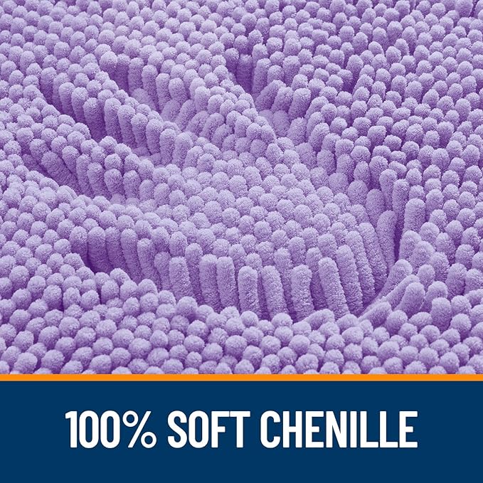 OLANLY Small Bathroom Rugs 24x16, Extra Soft Absorbent Chenille Bath Rugs, Rubber Backing Quick Dry, Machine Washable Bath Mats for Bathroom Floor, Tub and Shower, Home Decor Accessories, Lavender