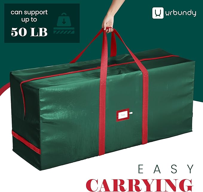 Heavy Duty Christmas Tree Storage Bag 9 Ft - Christmas Tree Bag Green - Tree Bags For Storage - Xmas Tree Storage Bag Holds 9 Ft Christmas Tree Bag For All Year Round Christmas Storage