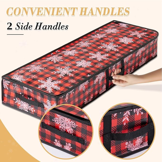 Wrapping Paper Storage | Large Boxes with Handle,Wrapping Paper Storage Bag with Interior Pockets,for Garage Closet College Dorm Attic Home Underbed Basement