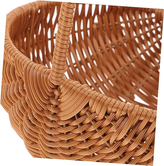 Luxshiny Rectangular Woven Mini Easter Basket for Storage and Decoration Party Storage Holder Handle for Eggs Candies and Items