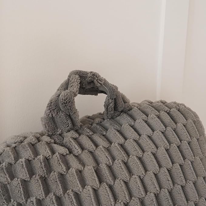 Yaoshuho Fluffy Reading Pillow for Sitting in Bed, Large Backrest Bed Pillow with Arms, Back Support Pillow for Lounging Bedrest, Dark Grey