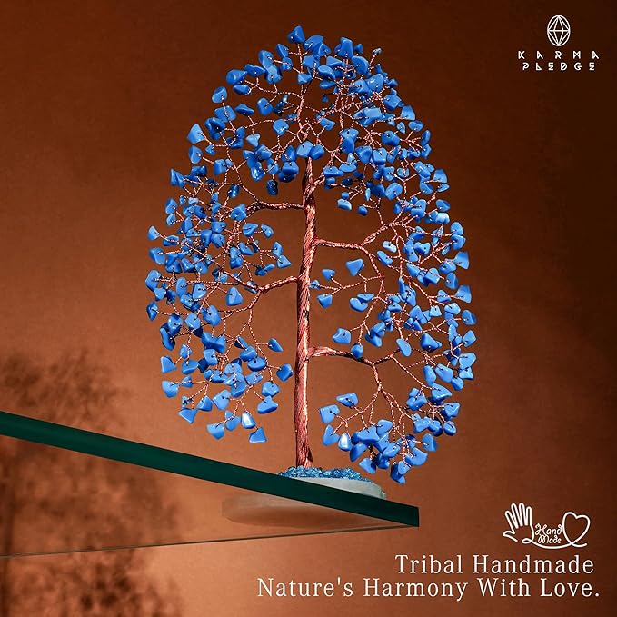 Crystal Tree of Life Birthday Gifts for Women, Men, Frineds, Handmade Turquoise Chakra Healing Tree for Home, Room, Office Decor, Bring Money, Positivity, Reiki, Good Luck, Gifts for Mom & Dad