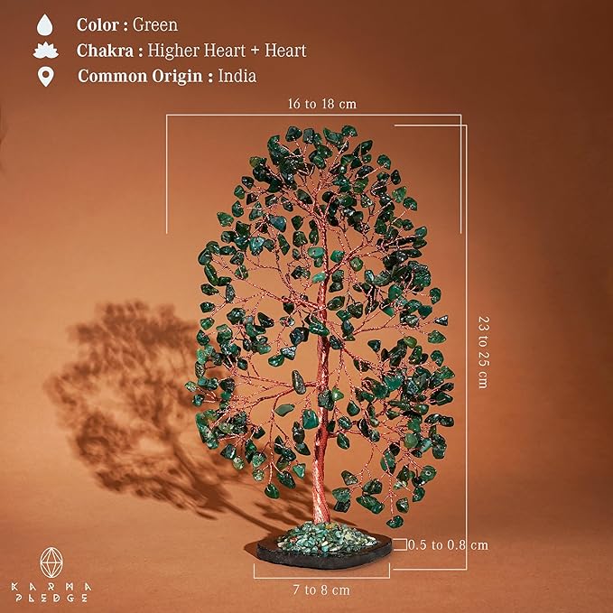 Crystal Tree of Life Birthday Gifts for Women, Men, Frineds, Handmade Green Aventurine Chakra Healing Tree for Home, Room, Office Decor, Bring Money, Positivity, Good Luck, Gifts for Mom & Dad