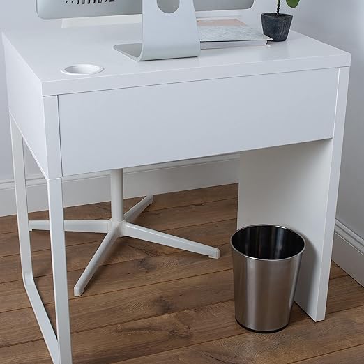 5 Liter Small Wastebasket | 9.7 Inches Height | Round Open Top | Trash Can | Bathroom | Bedroom | Kitchen | Dorm | Office | Disposal Waste Bin | Garbage Container | Stainless Steel, Pack of 12