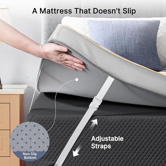 PERLECARE Firm Mattress Topper Twin, 3" Hard Mattress Topper for Pressure Relief, Mattress Pad with Cooling Bamboo Cover, High Density Memory Foam, Removable & Washable
