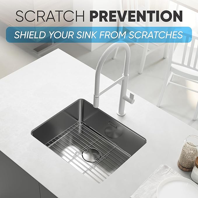 Better Houseware Sink Protectors for Kitchen Sink, Rust-Resistant Scratch-Preventing Stainless Steel Sink Protector Grid, Non-Slip Kitchen Sink Rack for Washing, 12 x 10.25 x 1 Inch
