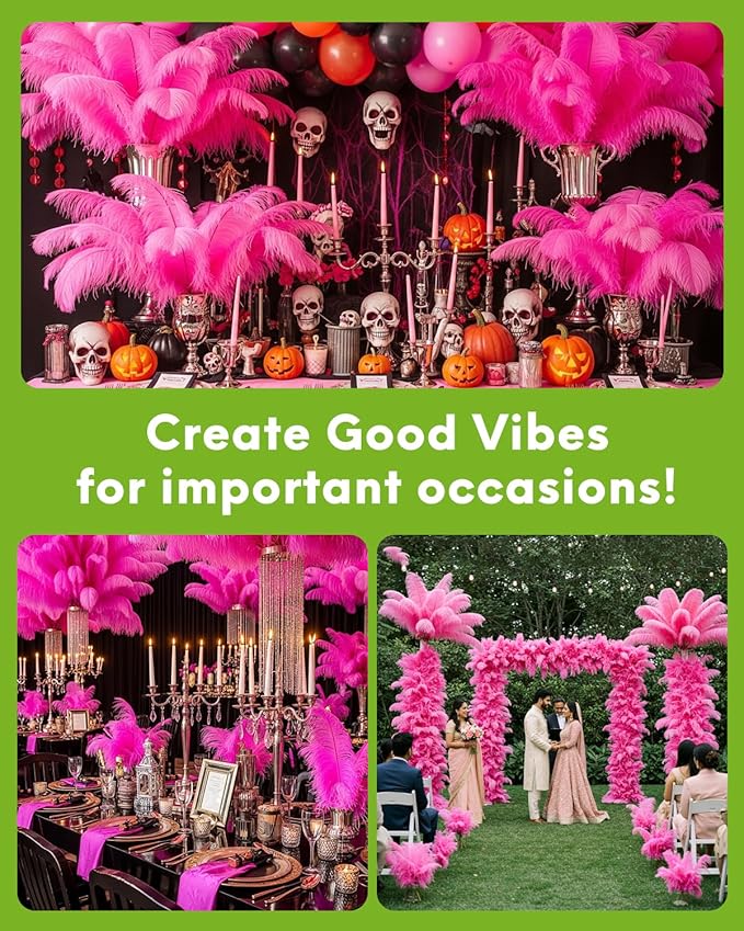 30pcs Rose red Ostrich Feathers Natural Bulk 9-12inch(23-30cm) Vase Craft Wedding Home Party Centerpieces Christmas Day Decoration