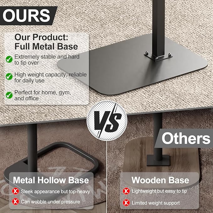 HzTinT TV Tray Side Table Sofa Tray for Couch Heavy Metal Base Swivel/Adjustable Height, Sofa Bed Bathroom Living Room, Study TV Tray C Shaped End Table Food Snack Trays for Eating Small Spaces