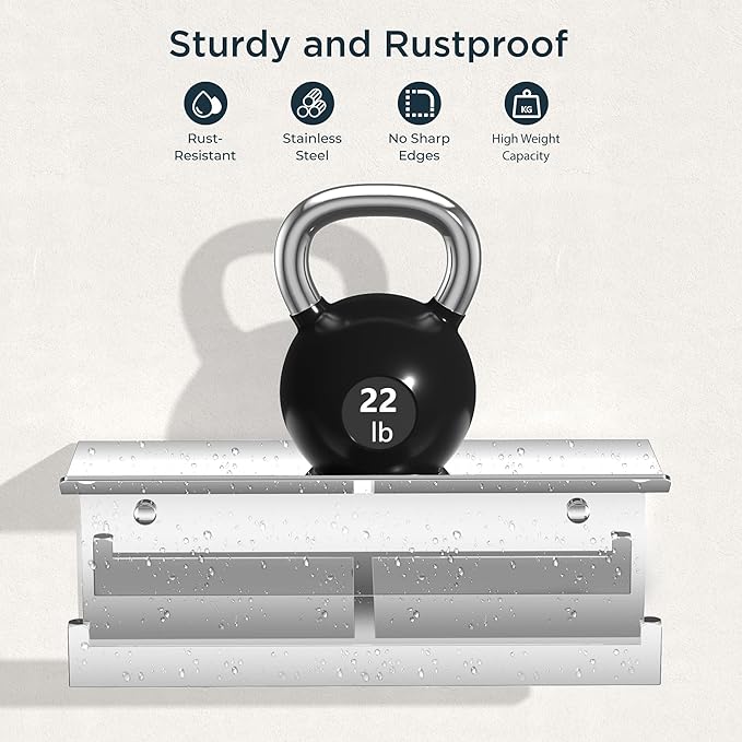 FORIOUS Toilet Paper Holder with Shelf, 304 Stainless Steel Wall Mount Commercial Toilet Paper Dispenser, Double Tissue Roll Holder for Bathroom, Chrome