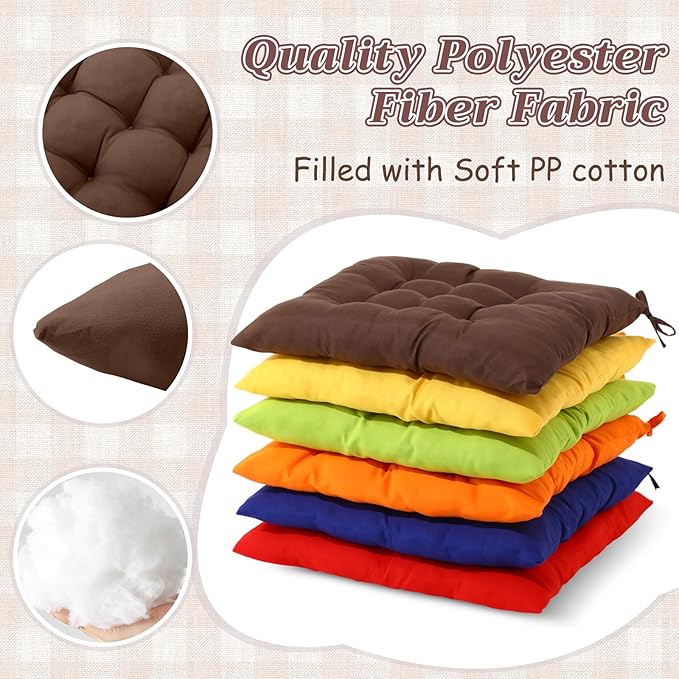 Geetery 12 Pcs Floor Pillows Bulk Seating Cushions for Floor Chair 15.7'' Large Meditation Cushion for Yoga Living Room Tatami Bedroom Balcony Office (Multicolor,Square)