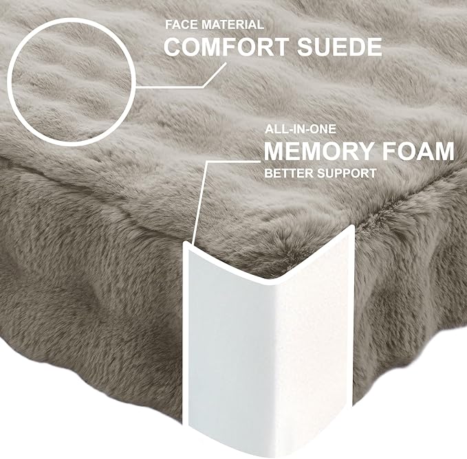 JKMAX 2 Pcs High Density Foam Floor Pillow - Upgraded Large Pillows Seating for Adults - Outdoor Floor Cushion with Soft Tufted Cover - Yoga Pillows for Sitting On Floor - 22 Inch Light Taupe