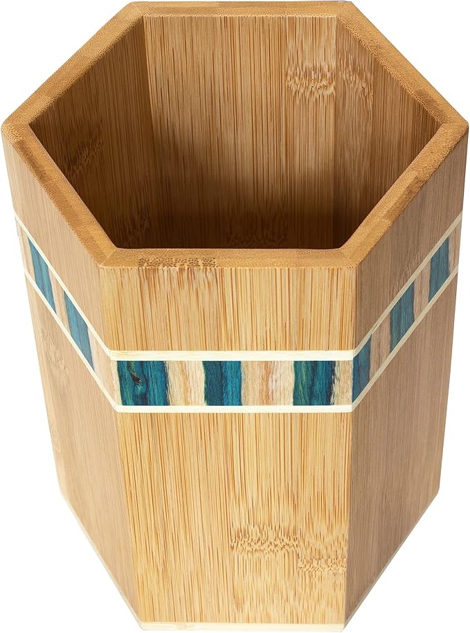 Totally Bamboo Baltique Mykonos Collection Kitchen Utensil Holder, Large Cooking Utensil Crock for Countertop