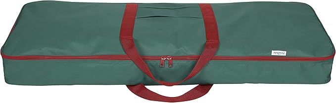 Primode Christmas Wrapping Paper Storage Box with Pockets | Long Gift Wrap Storage Container Bag (37” x 14” x 4”) Constructed of Durable 600D Oxford Material (Green)