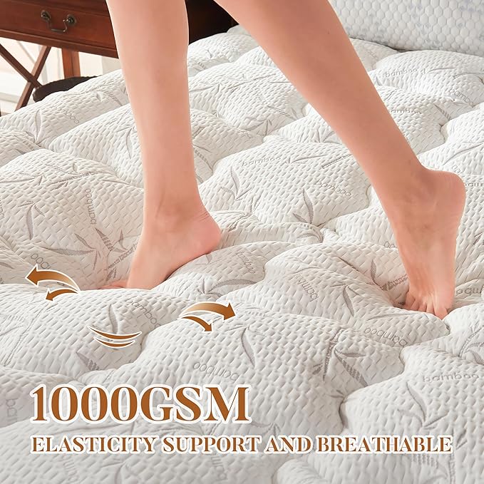PRIMESOFT 100% Waterproof Queen Size Mattress Topper, Thick Pillow Top Mattress Pad，Up to 21 Inch Deep Pocket,Soft Breathable Mattress Pad for Back Pain, Protector Cover(White)