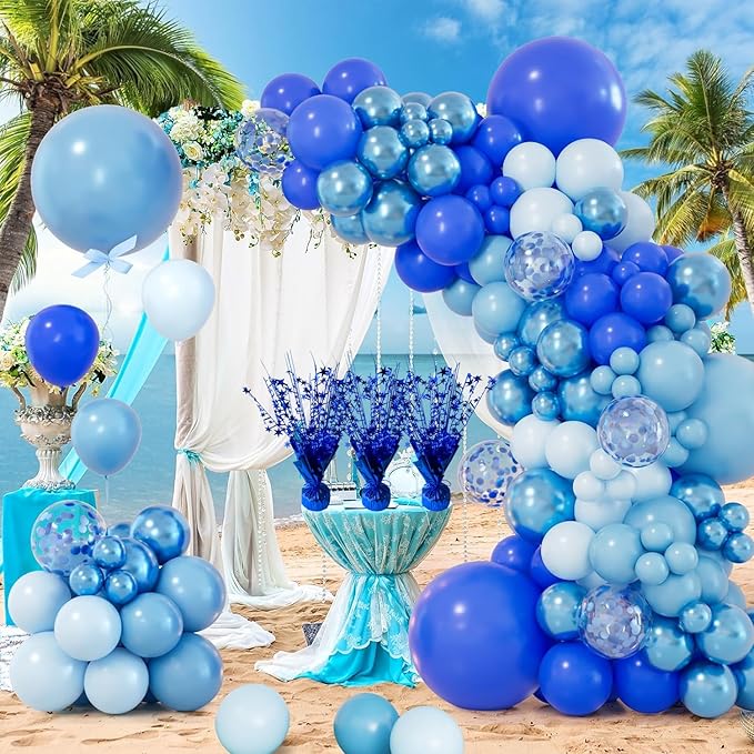 FUBININA 6 Pack Metallic Foil Spray Centerpiece Star Table Decoration Burst Glitter Tabletop Centerpieces for Birthday Christmas New Years Nye Wedding Graduation Holiday Party Supplies Decor, Blue