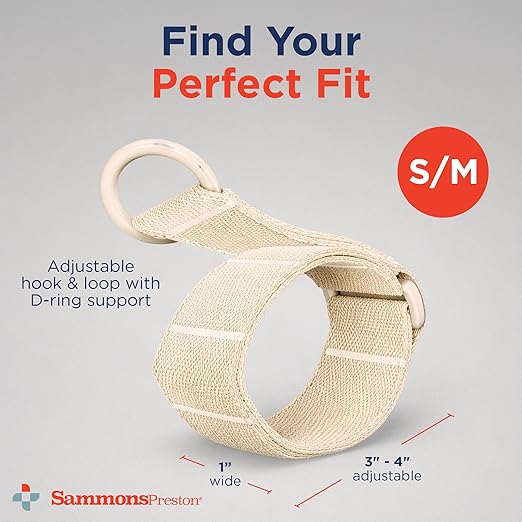 Sammons Preston Heavy-Duty Universal Cuff, Adaptive Utensil Holder for Limited Grip, Fits Forks, Spoons, Toothbrush, Pens, Pencils, Latex-Free Eating Aid, Small/Medium 3"-4" Knuckle Width