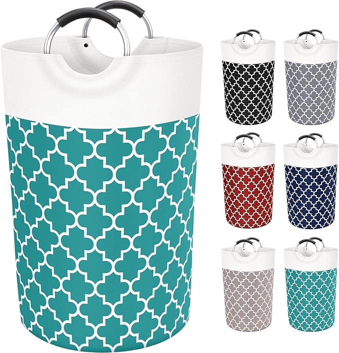 Fabspace Large Laundry Basket Laundry Hamper Bag Washing Bin Clothes Bag Collapsible Tall With Handles Waterproof Travel Bathroom College Essentials Storage For College Dorm, Family (Green)115L
