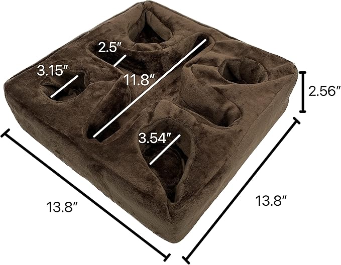 Couch and Bed Cup Holder Pillow, Sofa Refreshment Tray for Drinks/Remote Control/Snacks Holder (Brown)