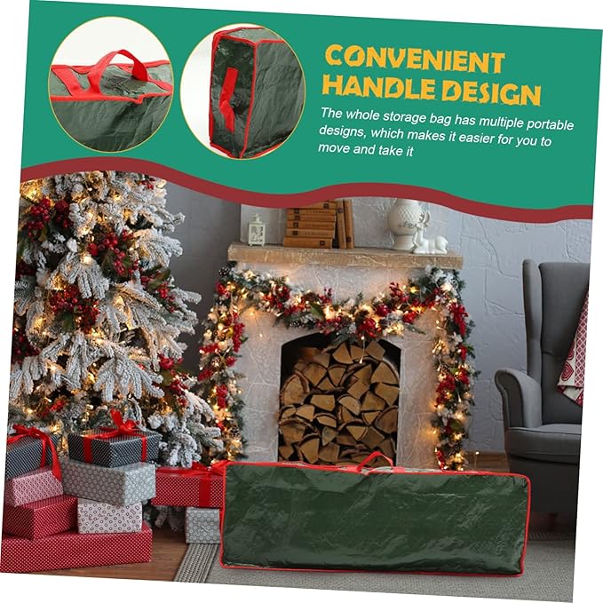 Christmas Wrapping Paper Storage Organizer Portable Under-Bed Gift Packing Bag Capacity for Holiday Wrapping Supplies Festive Design for Home Organization