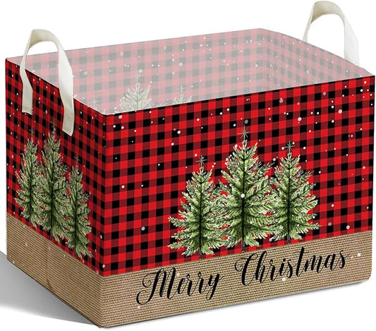 Merry Christmas HOLA Storage Basket, Snowman Waterproof Storage Box, Toy and Clothes Storage Box for Boys and Girls, Santa Christmas Gifts for Nursery, Christmas Winter Party Decoration Storage Cube