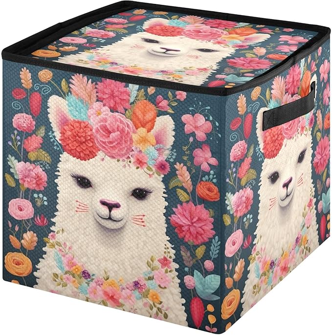 Kigai Alpaca Christmas Ornament Storage Box with Zipper & Adjustable Dividers Holiday Ornament Organizer Xmas Storage Container, 64 Balls