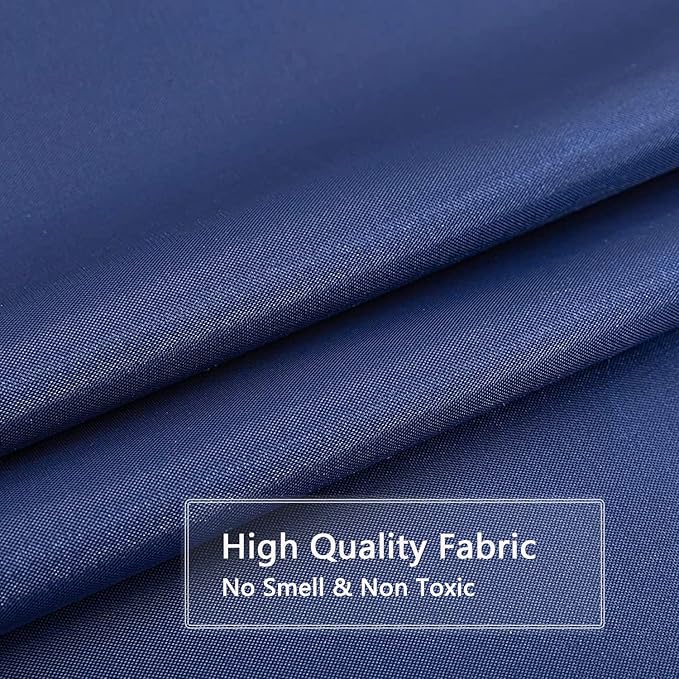 LLSCL Blue Fabric Shower Curtain Liner with Bottom Counterweight, Waterproof Hotel Quality, 72 x 72 Machine Washable