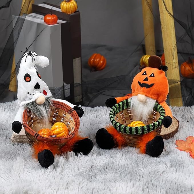 Stylish Decorated Round Basket Portable for Halloween Celebration and Enthusiasts Home Decoration Accessory Home Storage Basket
