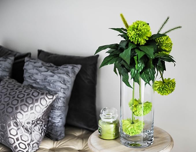 WGVI Quality Thick Weighted Clear Cylinder Glass Vases, 4" W x 6" H, Flower Arrangement Glass Candle Holders Wedding Centerpieces Terrarium Planter Pen Brush Storage Container, Bulk Wholesale, 6 Pcs
