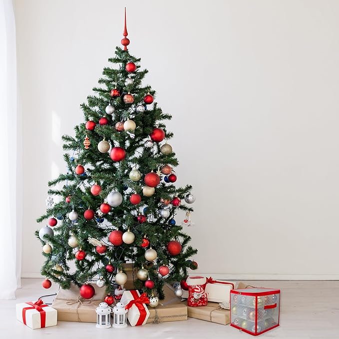 12" Transparent Zip Up Christmas Storage Box- Holds 27 Ornaments