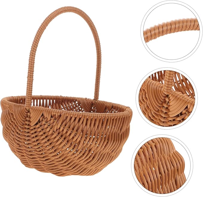 LABRIMP Rectangular Mini Woven Easter Basket with Handle for Storage Decorative Basket for Boys and Girls Parties and Home Organization for Candy and Items Storage