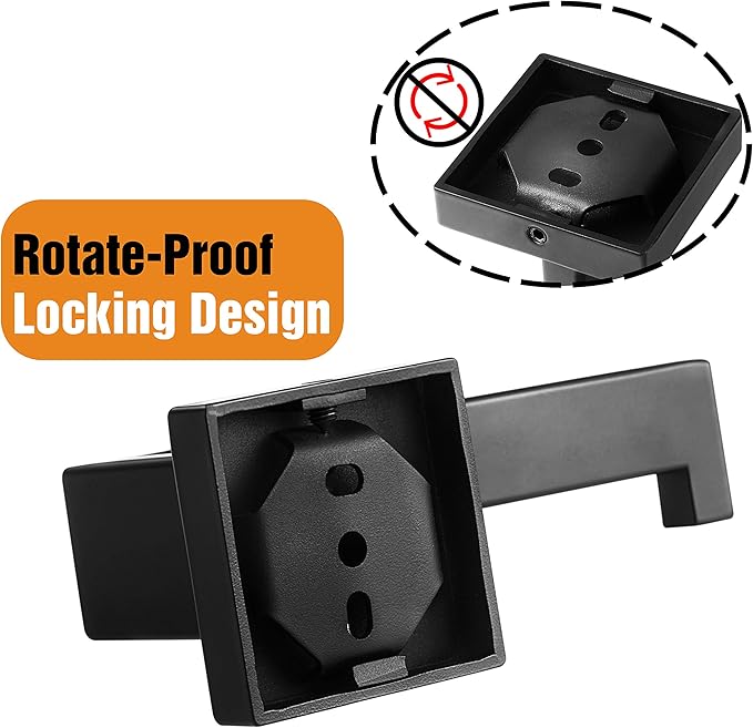 HITSLAM Matte Black Toilet Paper Holder Wall Mount Premium 304 Stainless Steel Square Toilet Paper Roll Holder for Bathroom Rustproof