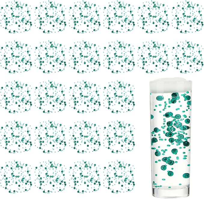 Tondiamo 24 Pcs Artificial Pearl String for Floating Candle Faux Pearls Beads String Garland Centerpiece Decoration for Vases Filler Wedding Spring Holiday Party Decor(Clear Green)
