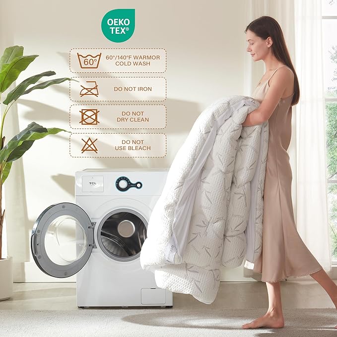 PRIMESOFT 100% Waterproof Full Size Mattress Topper, Thick Pillow Top Mattress Pad，Up to 21 Inch Deep Pocket, Soft Breathable Mattress Pad for Back Pain, Protector Cover(White)