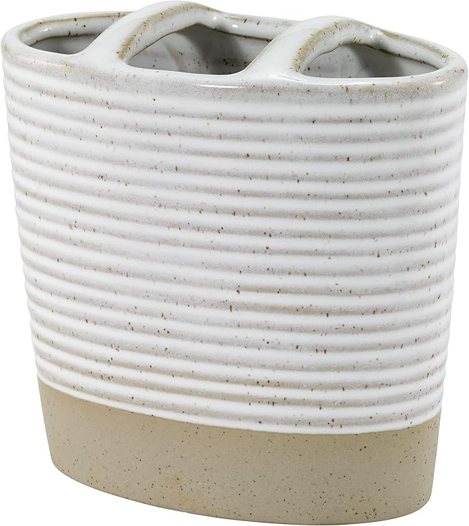 Avanti Linens - Toothbrush Holder, Guest Bathroom Essentials, Modern Home Decor (Drift Collection)