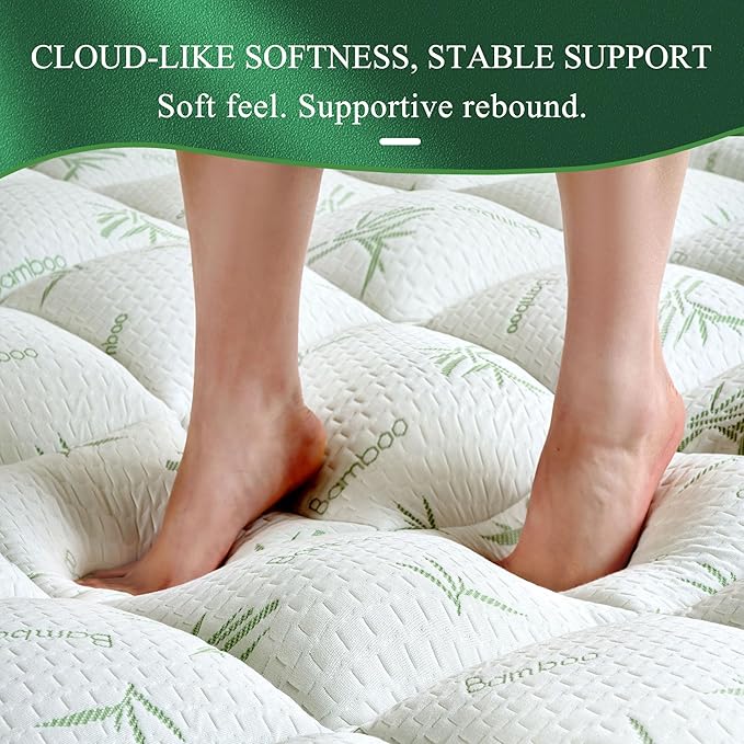 3 Inch Full Mattress Topper, Plush Pillow Top Matress Topper for Back Pain Relief, Cooling Mattress Pad with 6"-18" Deep Pocket, Rayon Derived from Bamboo,Oeko-TEX Certified (54"x75")