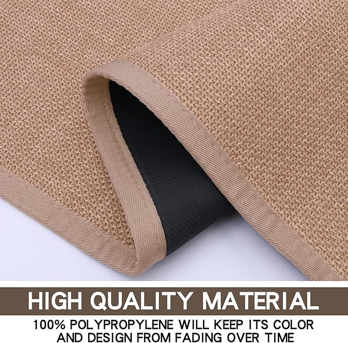 SUMLANS Kitchen Mat Set of 2 PCS, Cushioned Non Slip Rugs for Kitchen Floor, Absorbent Runner Comfort Standing Mats Washable for Kitchen, Office, Home (Camel, 17.3"x47"+17.3"x71")