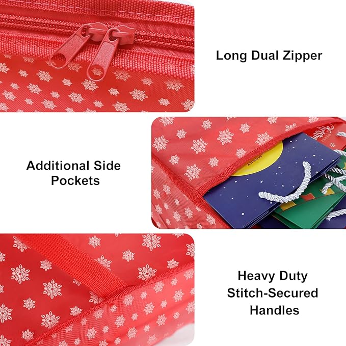 Christmas Wrapping Paper Storage Containers,40 Inch Gift Wrapping Organizer Storage,Fits 20 Standard Rolls of Wrapping Paper,Breathable Fabric, Square