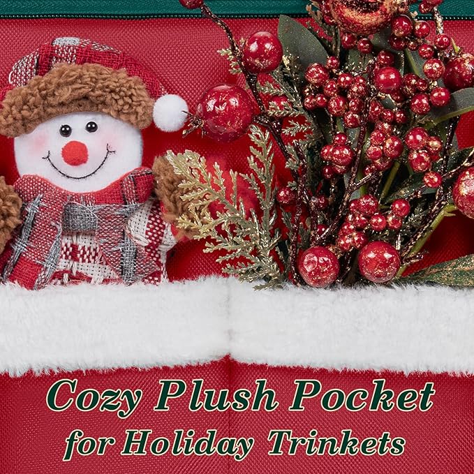 Christmas Ornament Storage Box with Adjustable Dividers Zippered Top Stores up to 128 Holiday Ornaments (3 Inch) Xmas Ball Decorations Organizer Storage Container Bin