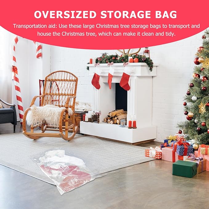 Tofficu 2pcs Oversized Anti-tear Pe Quilt Storage Bags 120x220cm Large Bedding Holder Dustproof Organizer for Holiday Tree and Closet Storage