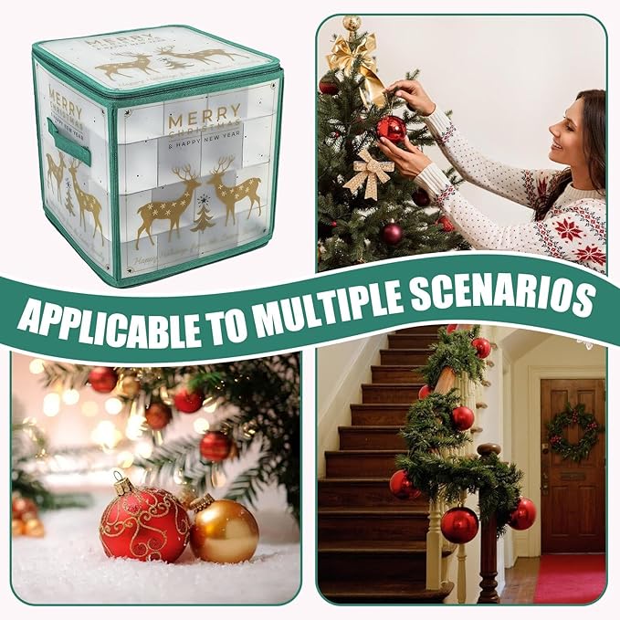 Bauble Safe, Holiday Organizing Piece, Sphere Securing Device, Unique Multi Level Design, Seamless Farmhouse Functionality, Top Closet Selection, Single Unit Solid Tear Resistant Fabric Case