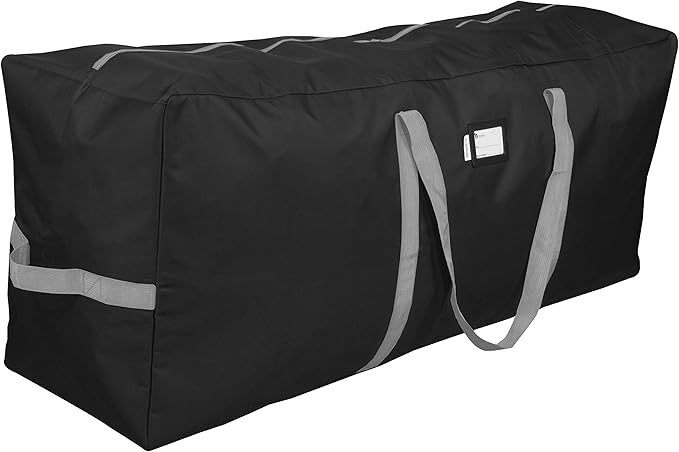 Primode Heavy Duty Christmas Tree Storage Bag | Fits Up to 7.5 Ft. Disassembled Xmas Tree | 50” x 15” x 20” Tree Storage Container | Holiday Storage Box | Durable 600D Oxford Material (Black)