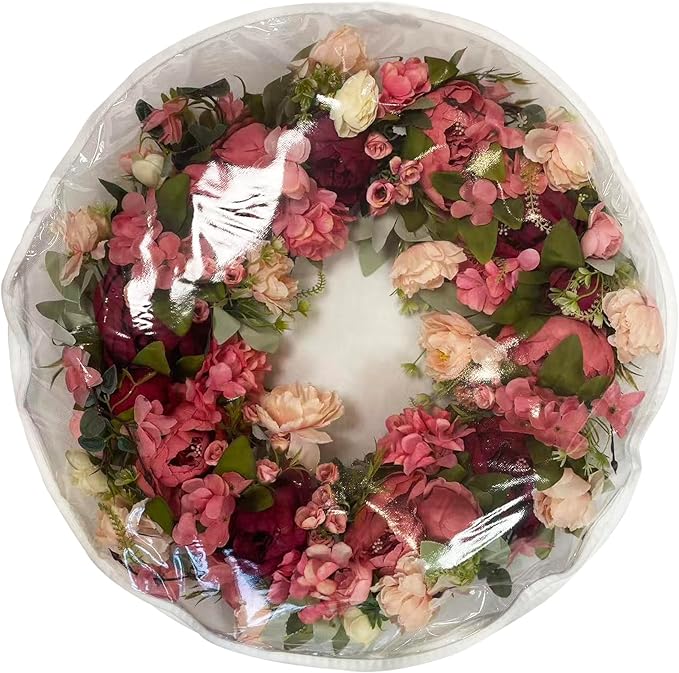 Wreath Storage Container 24 inch 3 Packs with Clear Window, Large Wreath Storage Container,Lightweight Portable Container for Christmas Decorative Wreath Bag (3)