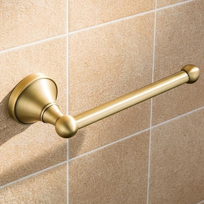 Flybath Toilet Paper Holder Without Cover Antique Brass Bathroom Tissue Roll Bar Wall Mounted, 20 cm / 7.87 inches, Brushed Bronze