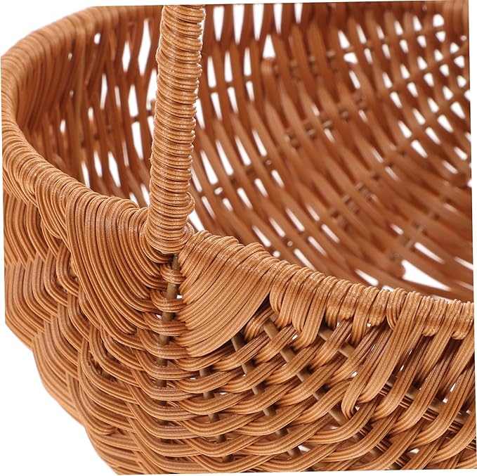 Luxshiny 4pcs Rectangular Mini Easter Basket Woven Storage Holder with Handle for Candy Cookies and Home Decoration for Boys and Girls and Friends Adds Natural Atmosphere